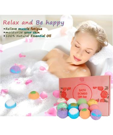 12 PCs Bath Balls - Perfect Gifts for Women Kids & Moms | Foam Bath Additives for Birthdays Christmas & Valentine's Day - Buy Online on GoSupps.com