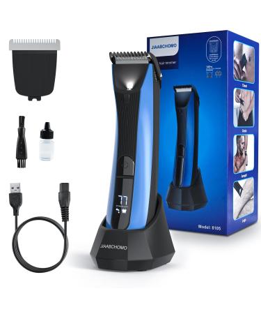 Body Hair Trimmer Men IPX7 Waterproof Wet and Dry Pubic Trimmer Body Groomer with LED Light & Digital Display Extra Ceramic Blade