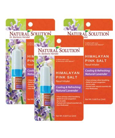 Natural Solution Aromatherapy Inhaler Improve Breathing with Refreshing Lavender Sinus Relief 0.68 fl oz/Each Pack of 3