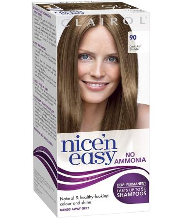 Clairol Nice'n Easy No Ammonia Hair Dye 90 Dark Ash Blonde - 1 Count - Buy Online on GoSupps.com