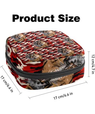 Camouflage Tiger Pattern Sanitary Napkins & Menstrual Cup Pocket with Zipper - Perfect Storage for Teen Girls & Women - Buy Online on GoSupps.com