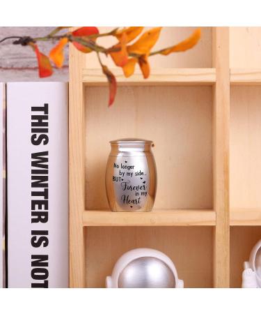 Small Urns for Ashes Mini Cremation Urn Memorial Keepsake Ashe Urn Stainless Steel Metal Funeral Urn for Pet or Human Ash No Longer By My Side But Forever In My Heart (Silver) - Buy Online on GoSupps.com