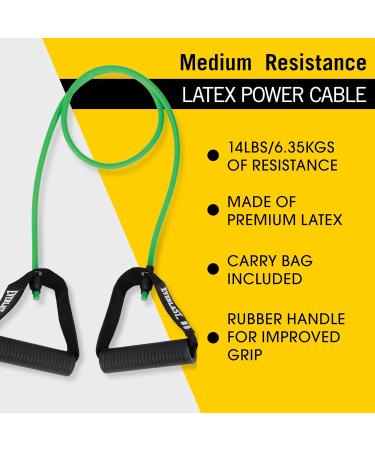 Everlast FIT Medium Power Cable - Light Resistance Exercise Band Premium Latex Door Anchor Rubber Handles Carry Bag Included - Muscle Repair at-Home Gym Strength Training Flexibility - Buy Online on GoSupps.com