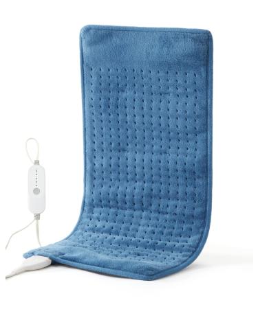 Heating Pad for Back Pain Relief  Hot Electric Heated Pads with Auto Shut Off & 5 Heat Settings  Dry & Moist Heat Option  12X24  Soft Flannel Lake Blue