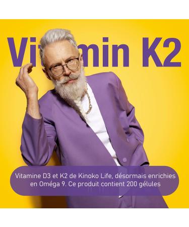 Kinoko Life Vitamin D3 K2 | 200 Liquid Capsules with Omega 9 and Olive Extravergin Oil Vitamin D3 2000 IU and Vitamin K2 MK7 | Adult Vitamin | Vitamin D3 | Vitamin K2 - Buy Online on GoSupps.com