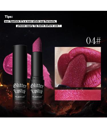 Matte to Glitter Shine Lipstick - Long Lasting Metallic Lip Gloss | Waterproof Sparkly Makeup for Women | 7 Colors - Buy Online on GoSupps.com