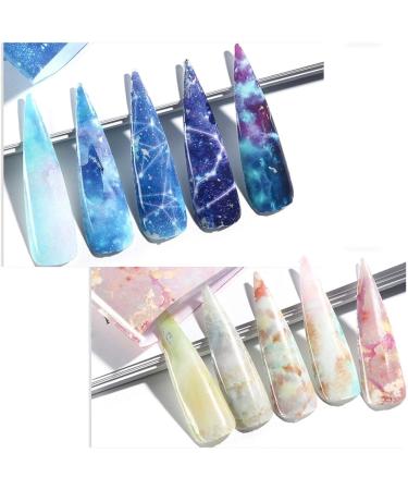 Gradient Starry Sky Nail Foil Marble Sexy Leopard Nail Glue Transfer Sticker Holographic Nail Stripe Gel Slider Manicure SA1575 Claral Color Shining - Buy Online on GoSupps.com