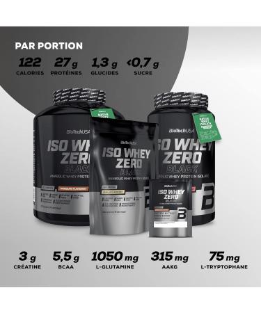 BioTechUSA Iso Whey Zero Black | Premium Protein with Creatine Zinc Vitamin B3 & Amino Acids | 90% Protein | Sugar Free Lactose Free Gluten Free 2270 g Vanilla_ - Buy Online on GoSupps.com
