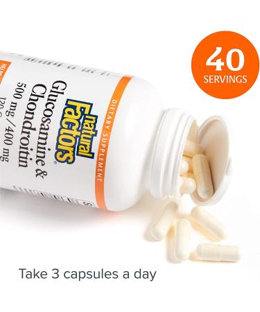 Natural Factors Glucosamine & Chondroitin 500mg400mg - Joint Support Supplement, 120 Capsules - Buy Online on GoSupps.com