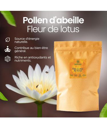 Propol-mel Pollen de Fleur de Lotus 100% Naturel. 500 grammes Issu d Abeilles Sans R sidus. Source de Prot ines d Acides Amin s de Lipides de Vitamines et de Min raux. - Buy Online on GoSupps.com