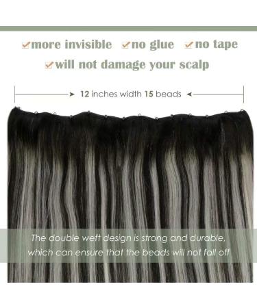 Buy Laavoo Microring Hair Extensions - Real Human Hair Black Ombre Balayage - 50g 50cm Eze Weft - International Shipping Available - Buy Online on GoSupps.com