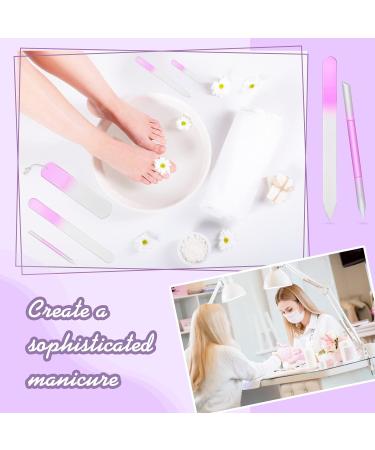 5-Piece Glass Nail File Set for Manicure and Pedicure - Double-Sided Etched Glass Buffer, Callus Remover, Cuticle Pusher - Includes PVC Case - For Women and Men - Buy Online on GoSupps.com