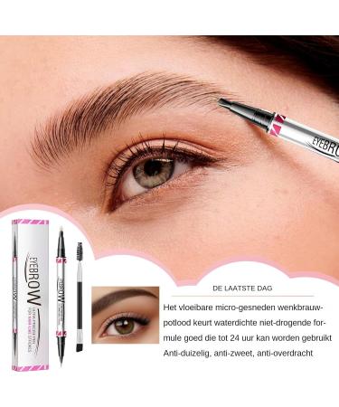Bueffler Curved Eyebrow Pen 2 in 1 Eyebrow Pen with Eyeliner Pencil Waterproof 2 in 1 Eyebrow Pen Eyeliner PencilNatural Looking Eyebrow Pencil for Travel Shopping Business Trip 03 - Buy Online on GoSupps.com