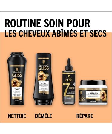 Schwarzkopf - Gliss - 7 Second Express Repair Treatment - Ultimate Repair - Dry and Damaged Hair - Shine and Resistance - Liquid Keratin and Black Pearl Serum - 200 ml - Buy Online on GoSupps.com