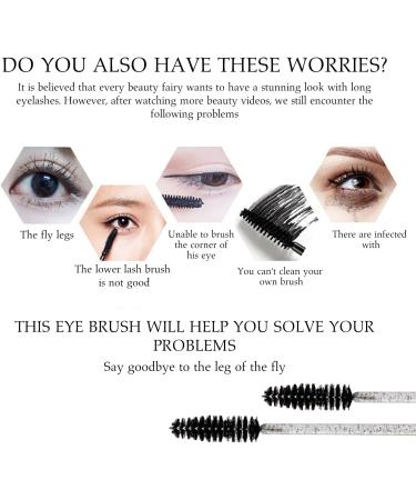 ReaZX Disposable Mascara Wand Eyebrow Eyelash Spoolie Brush for Extensions Crystal Pink Eyelash Brushes for Eyebrow Castor Oil Brush 100 Pcs (Black) 10 cm - Buy Online on GoSupps.com