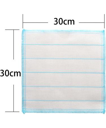 20 Piece Set of GBHRD Cloths 8-Layer White Blue Cotton Yarn Scouring Pad Set Absorbent Kitchen Non Greasy Mesh Dishwashing Towels Suitable for Kitchen Bathroom and Cleaning Counters. - Buy Online on GoSupps.com