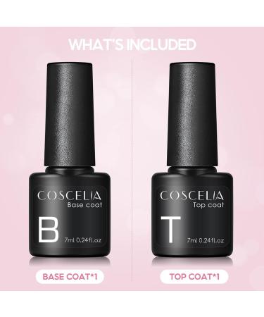 Coscelia Top and Base Coat Set 7ML Professional Semi-Permanent for Soak off Gel Nail Polish Manicure Nail Starter Kit Gel Polish Nail Art for Home and Salon Use - Buy Online on GoSupps.com