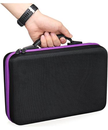 60-Grille Essential Oils Carrier Bag | Hard-Shell Travel Organizer for 5ml 10ml 15ml Bottles (Purple) - International Shipping Available - Buy Online on GoSupps.com