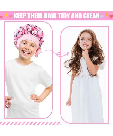 Kids Satin Bonnet Sleeping Cap for Girls Boys - 5 Pcs | Soft Satin Hair Bonnet for Night | Wide Band Toddler Infant Sleep Cap - 5 Styles - Buy Online on GoSupps.com