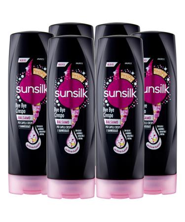 Sunsilk Sunsilk Bye Bye Crespo Conditioner for Crepes & Damaged Hair Active-Fusion Formula with Almond Oil Keratin Biotin Nutritious Action Strengthening Detangler Moisturizer - 6 x 200ml Bottles