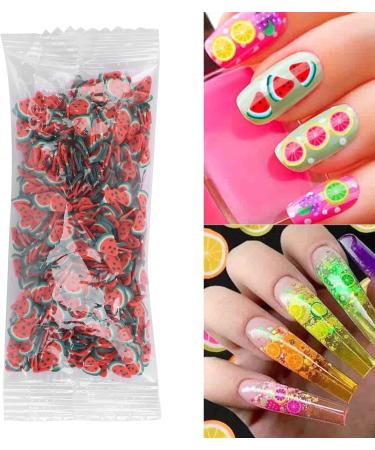 Fruit Nail Art Slices Multifunctional Exquisite DIY Manicure Slices for Nail Shop for Home (triangle watermelon) - Buy Online on GoSupps.com