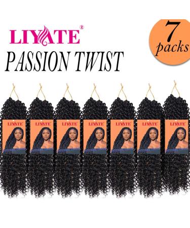 7 Pack 12 Inch Water Wave Passion Twist Crochet Braiding Hair - Bohemian Curl Synthetic Braids in 1B- 22 Strands per Pack - Buy Online on GoSupps.com