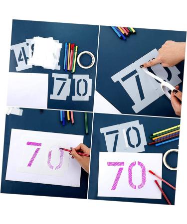 NUOBESTY 1 Set 10pcs Hollow Number Template Kids Painting Templates Letter Drawing Molds Spray Paint Graffiti White 15X11X0.1CM - Buy Online on GoSupps.com