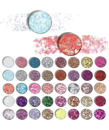 40 Colors Glitter Eyeshadow Palette + Glitter Glue | Sparkly Eye Makeup Kit for Women - Buy Online on GoSupps.com