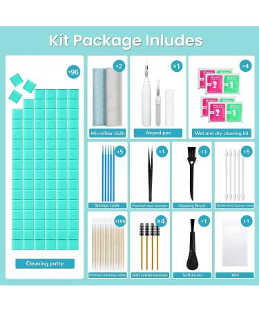 MUIIGOOD Airpods Cleaner Kit - Earbud Cleaning Putty, Pen, Brush, Microfiber Cloth - 221 Pcs for Airpods Pro/1/2/3, Phone, Camera, Hearing Aids - Buy Online on GoSupps.com