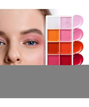 Yugugomo Lip Palette Eyeshadow Palettes | Waterproof Hydrating Kit Pigmented Vibrant Shades 12 Colors Lip Gloss For Women - Buy Online on GoSupps.com