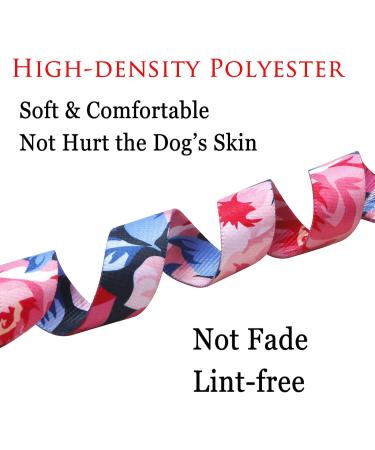 Mihqy Adjustable Soft Dog Collar - Bohemian Floral Design for Small Medium & Large Dogs (Pink Flowers L: 38-63 cm) - Buy Online on GoSupps.com