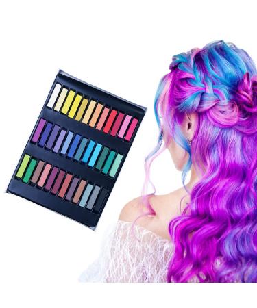 Hair Coloring Chalk Dye Tools Temporary Instant Color Non-toxic Soft Pastel Kit Wash Out(36color)