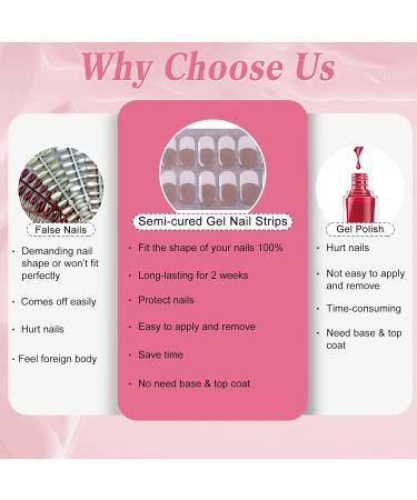  BoloShine Pack of 20 UV gel nail films semi-cured self-adhesive gel for women and girls French simplicity - Buy Online on GoSupps.com
