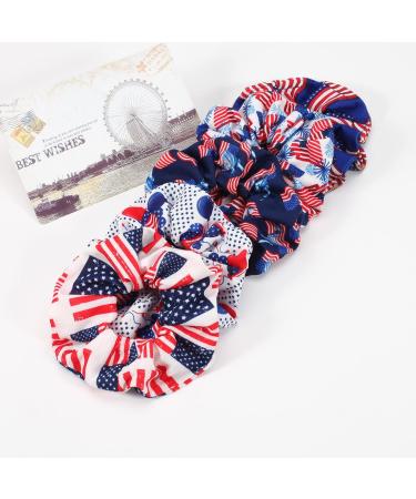 10PCS USA American Flag Hair Scrunchies for Women Girls - Patriotic Red White Blue Hair Ties for Independence Day and 4th of July Festivals - Buy Online on GoSupps.com