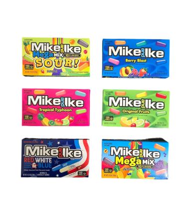 Mike and Ike Movie Theater Chewy Candy Variety - Pack of 6 - Total 720g Old Fashioned Candy Bundle comes in ALL ABOUT RETAIL packaging