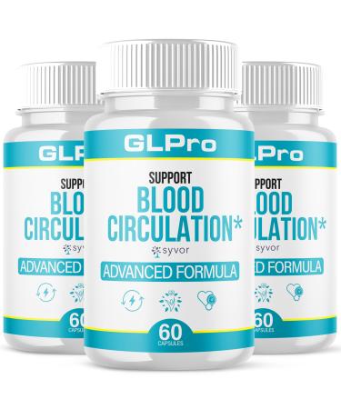 (3 Pack) GLPro Blood Capsules Official GLPro Blood Health Support Pills with All Natural Ingredients Advanced Formula Supplement with Maximum Strength Premium Vitamins for Women & Men (180 Capsules)