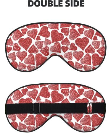 Buy Hearts Print Sleep Eye Mask - Soft Eyeshade with Elastic Strap for Comfortable Night Sleeping & Travel - Buy Online on GoSupps.com