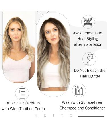 Buy Hetto Remy Real Hair Extensions - Ombre Dark Brown Mix Ash Brown & Medium Blonde #3/8/22 | 70g 30cm - Best Quality & Hot Sales! - Buy Online on GoSupps.com