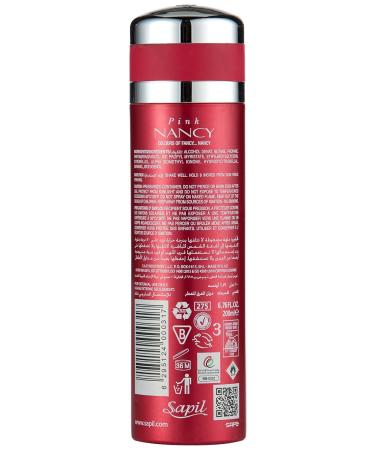 Sapil Nancy Pink Deodorant Spray for Women - Long-Lasting Floral Fruity Musky Scent - 6.76 oz - Fresh & Odor Free All Day - International Shipping Available - Buy Online on GoSupps.com