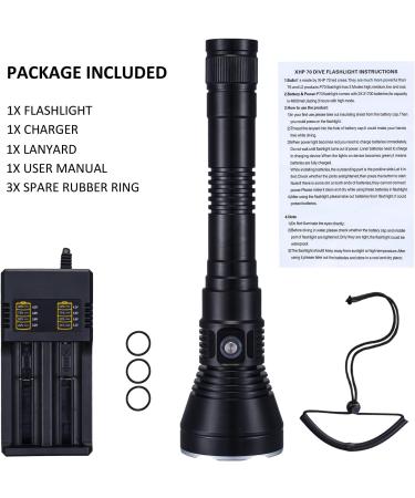 5000 Lumen XHP70 LED Scuba Diving Flashlight | Super Bright Military Torch | IPX6 Waterproof Submarine Light - Buy Online on GoSupps.com