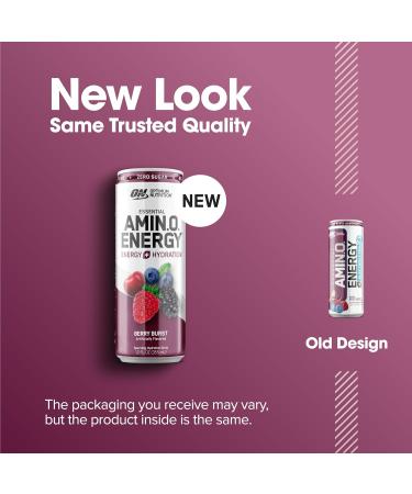 Optimum Nutrition Amino Energy Sparkling Hydration Drink - Sugar Free Berry Burst 12 Pack with Electrolytes & BCAAs - International Shipping Available - Buy Online on GoSupps.com
