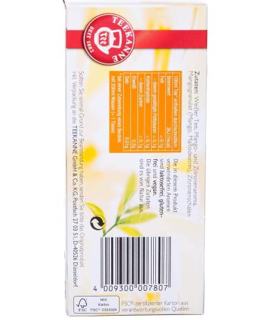 Teekanne White Tea Mango-Lemon | Pack of 6 (120 Tea Bags) | Premium Quality 25g Each | Buy Internationally - Buy Online on GoSupps.com