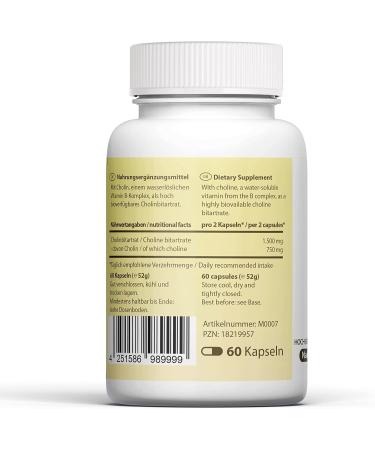 Buy Medar Cholin-L-Bietrate 60 Capsules | 98% Pure Cholin Chloride Vitamin B4 | Natural Support for Liver Function - Buy Online on GoSupps.com