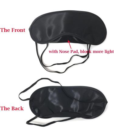 Honbay 10PCS Black Satin Eye Masks with Nose Pad for Travel, Games, Parties, and Sleeping - Buy Online on GoSupps.com