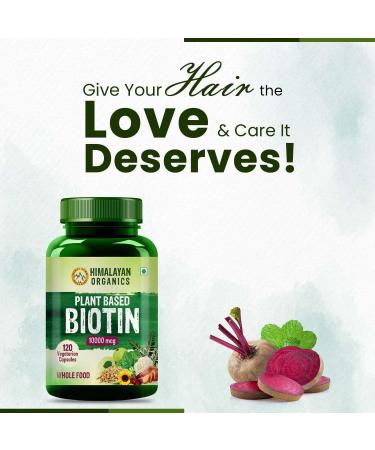 Plant Based Biotin 10000mcg (120 Veg Capsules) Total Body Care 100% Herbal with NO Known Side Effects - by pharmacylife - Buy Online on GoSupps.com