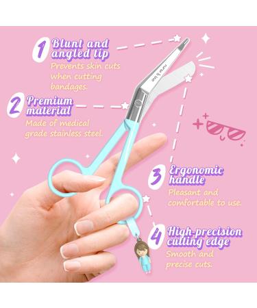 Nurse Love Nursing Scissors | Bandage Scissors for First Aid & Vet Students | Stainless Steel Cyan Scissors with Sharp Blades & Round Tip - Buy Online on GoSupps.com