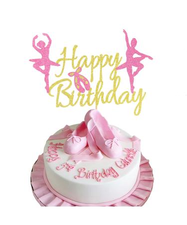 Arthsdite 1Pc Ballet Happy Birthday Cake Topper Ballerina Girl Dancing Cake Supplies Ballerina Girl's Birthday Party Decorations Ballet Dancer Cake Topper M - Buy Online on GoSupps.com