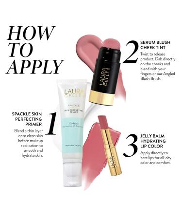 LAURA GELLER NEW YORK Hydration Heroes Kit: Spackle Primer Hydrate + Jelly Balm Tinted Lip Balm In the Buff + Serum Blush Cheek Tint (In the Buff Lip Balm + Practical Pink Blush) - Buy Online on GoSupps.com
