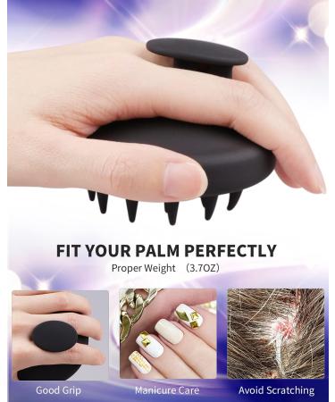 2-Pack Silicone Scalp Massager Shampoo Brush - Hair Growth & Dandruff Treatment - Wet/Dry Hair Massager for Women & Kids - Salmon Pink/Black - Buy Online on GoSupps.com