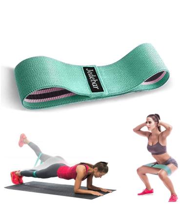 Jedebar Resistance Bands Non-Slip Fabric Booty Bands 3 Strengths Level Optional Fitness Loops for Glutes Hips Legs Yoga Pilates Exercise Physiotherapy and Recovery Workout Green-Light Resistance